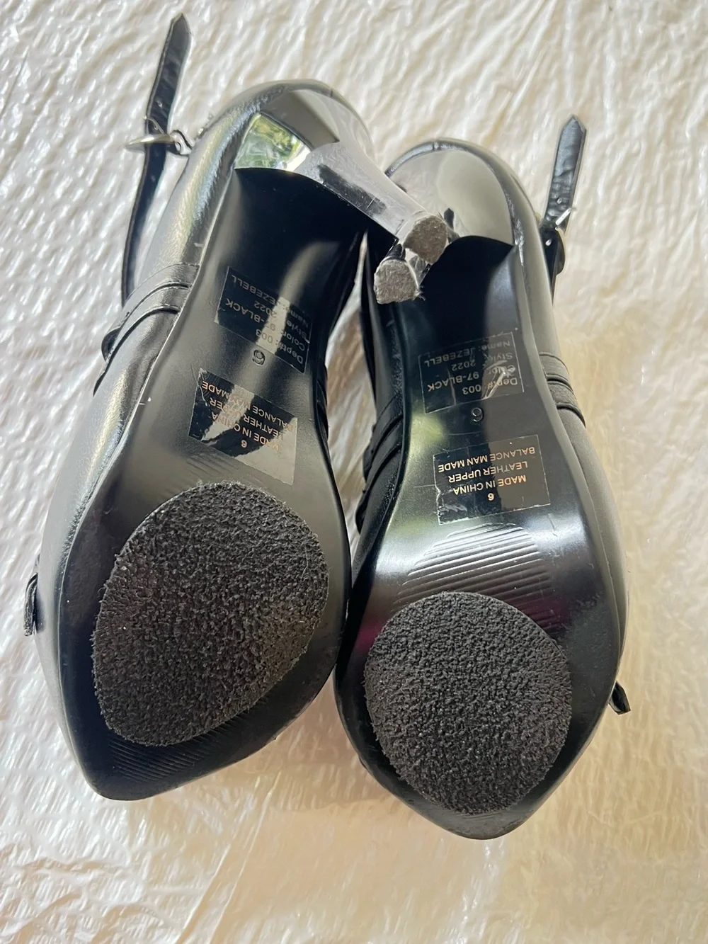 Bakers Black Cross-Strap Platform Stiletto Heels